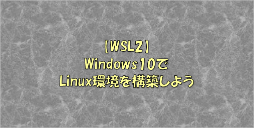 Winddows10 WSL2 install
