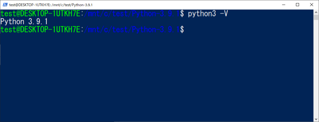 Python3.9.1の確認