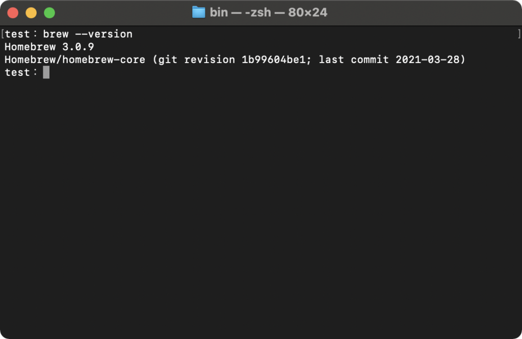 Homebrew
brew --version
Homebrewのバージョン確認